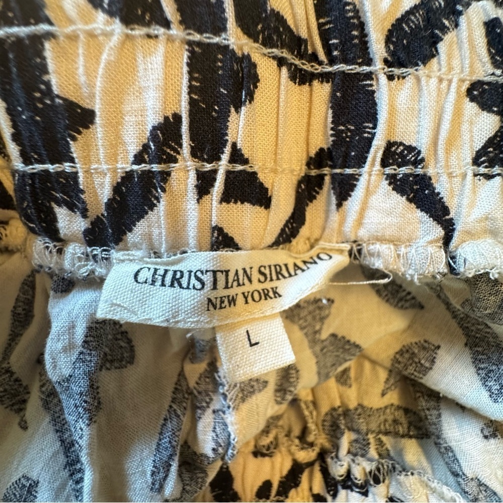 Christian Siriano Black/White Cropped Top and Wide Leg Cropped Pants Set Sz L - Picture 11 of 16